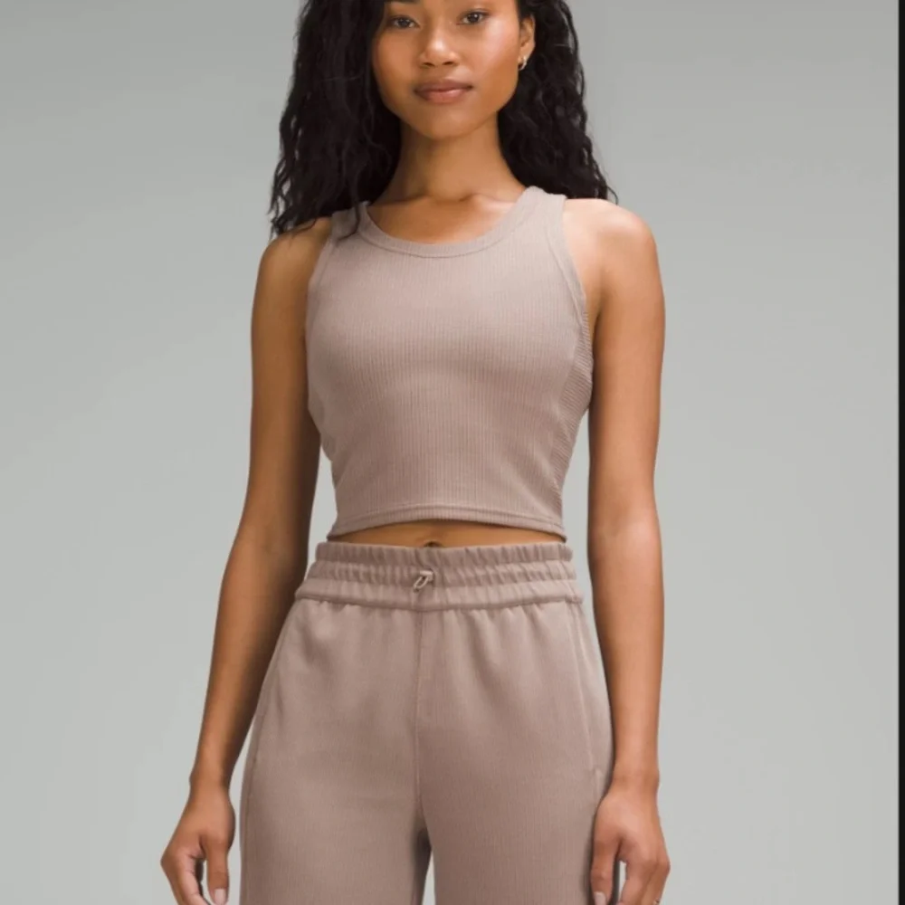 lululemon athletica taupetastic ribbed Softstreme Tank Top size 4